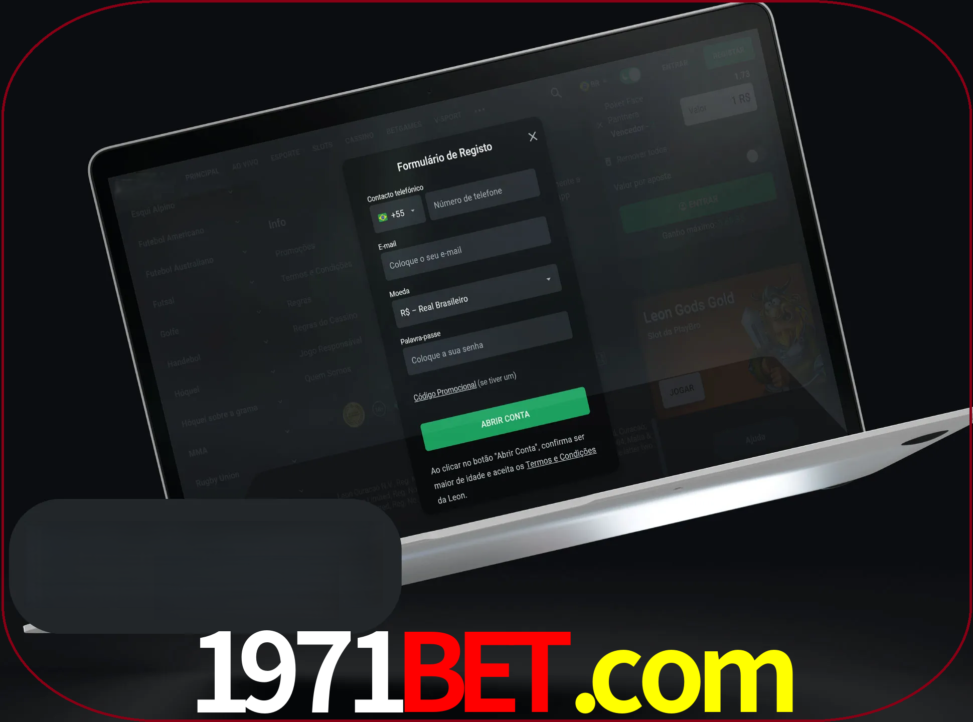 Abra o site da LeonBet e crie sua própria conta.