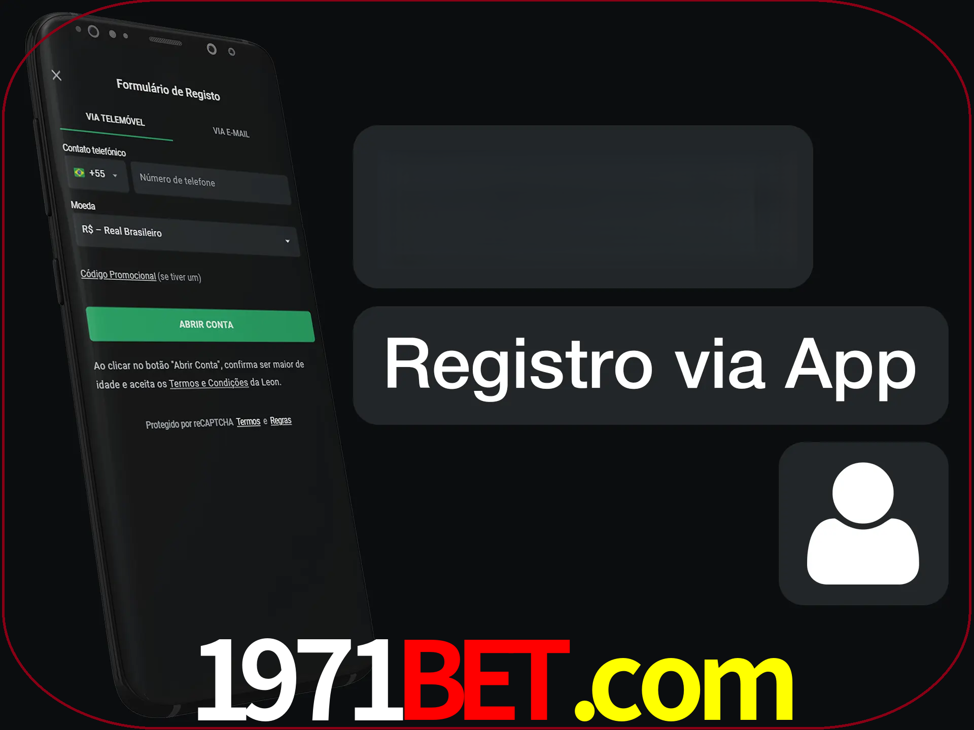 Registre-se com duas etapas usando o aplicativo.