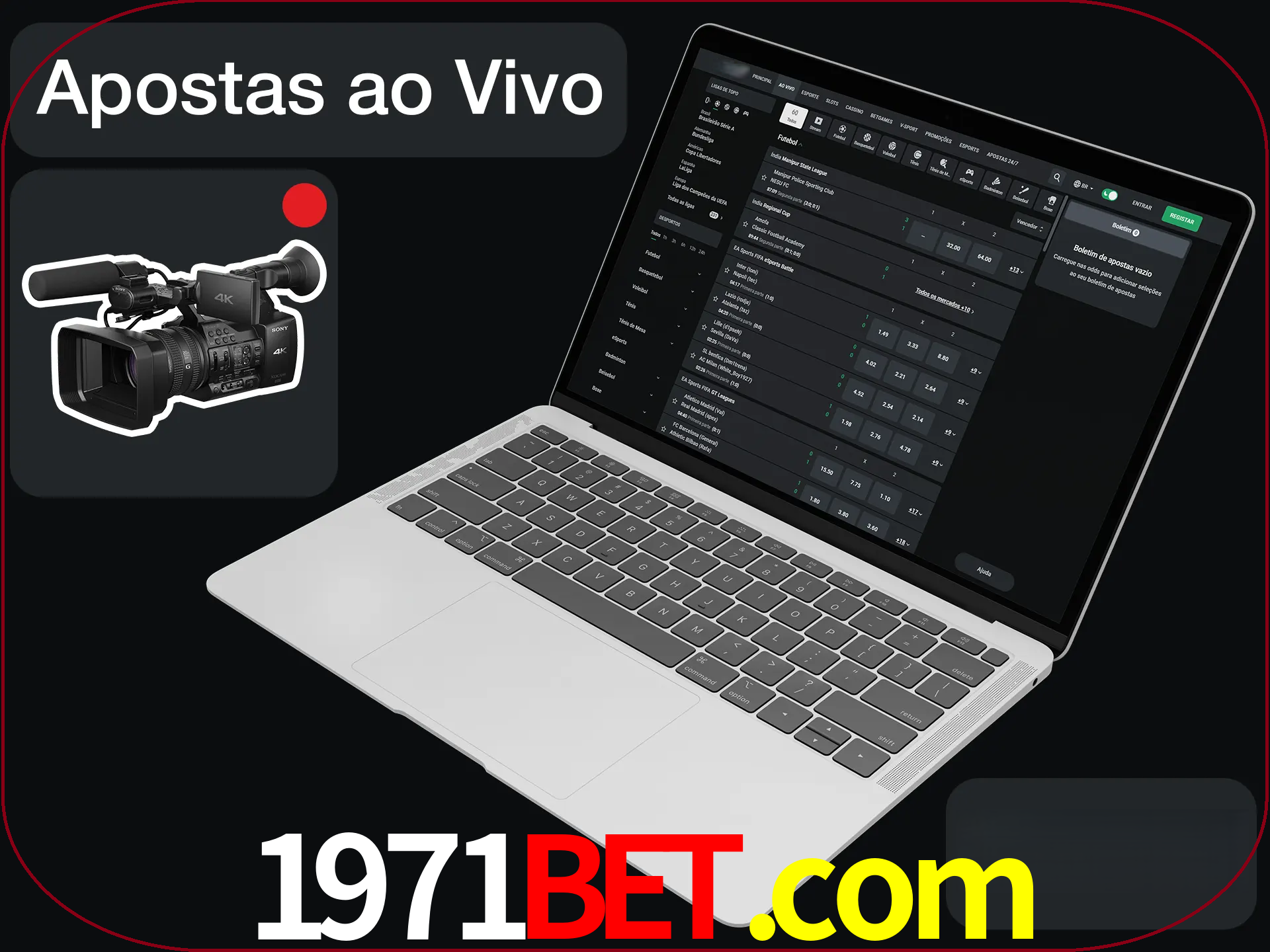 Aposte em formato ao vivo em nosso site.